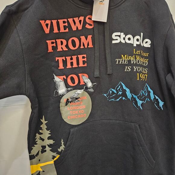 Staple Embroidered Pullover Sweatshirt Hoodie Size Large - Picture 2 of 8